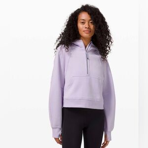 LULULEMON Scuba 1/2 Zip Cropped Hoodie Lavender Dew
